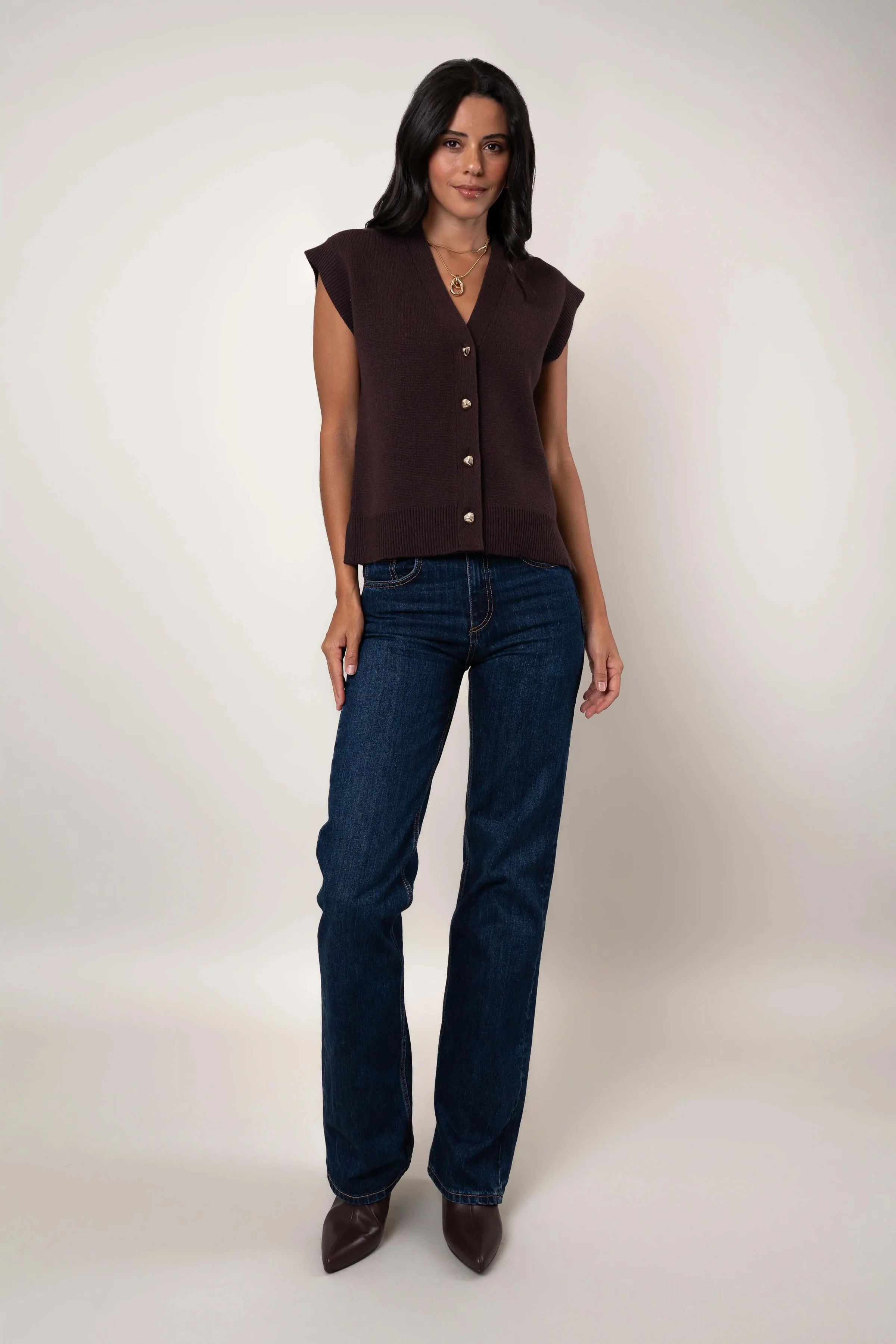 The Sleeveless Button Cardigan - Image 3
