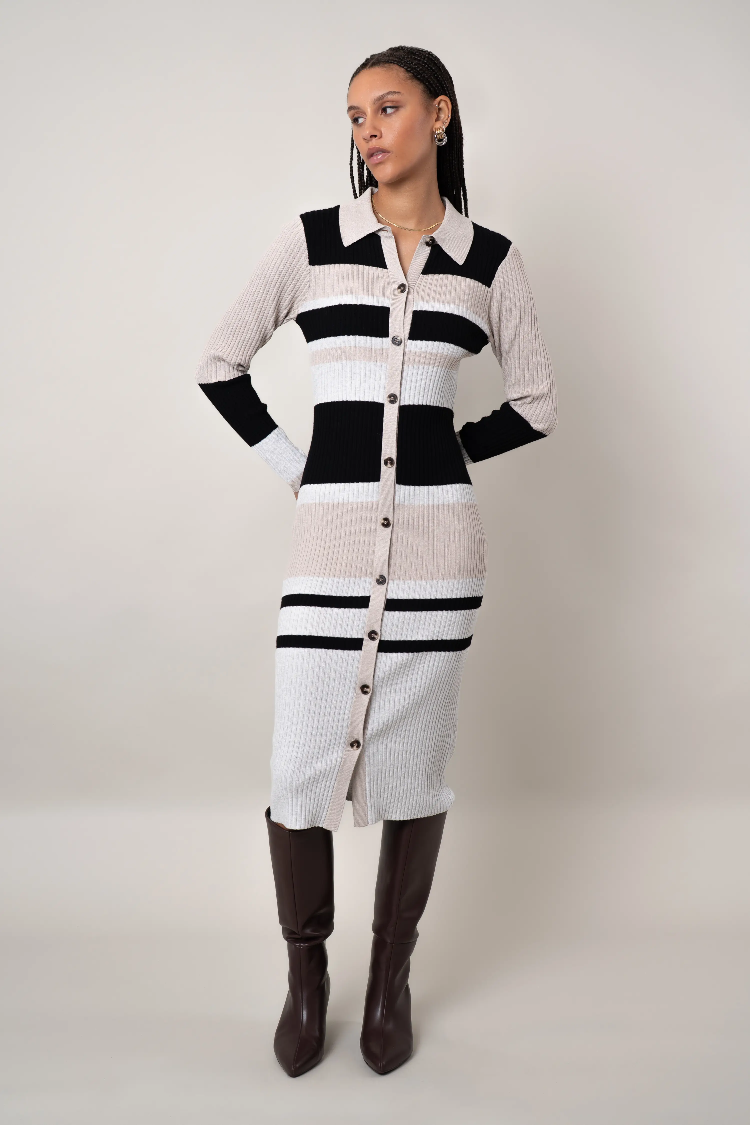 The Striped Button-Front Dress - Image 2