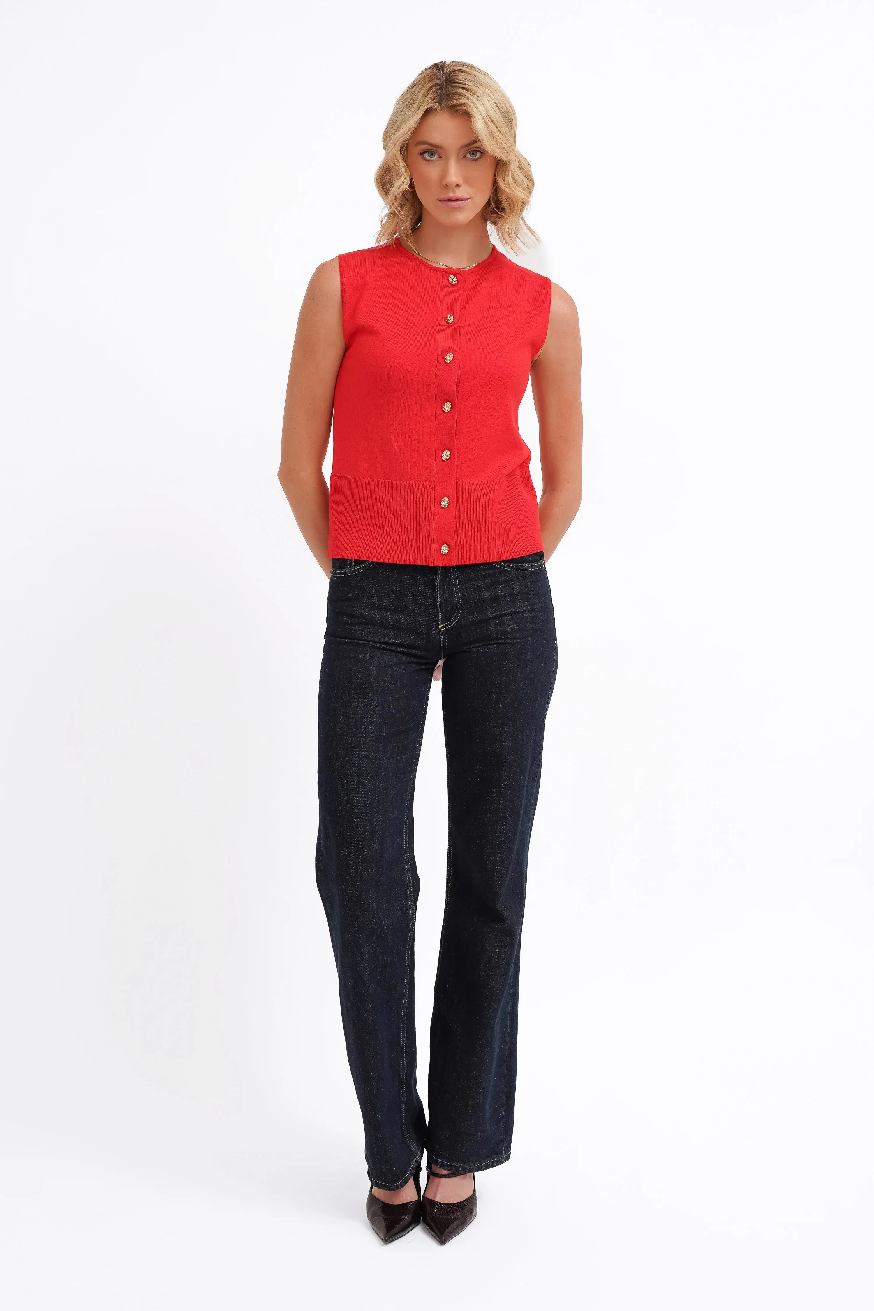 The Buttoned Knit Shell - Image 2