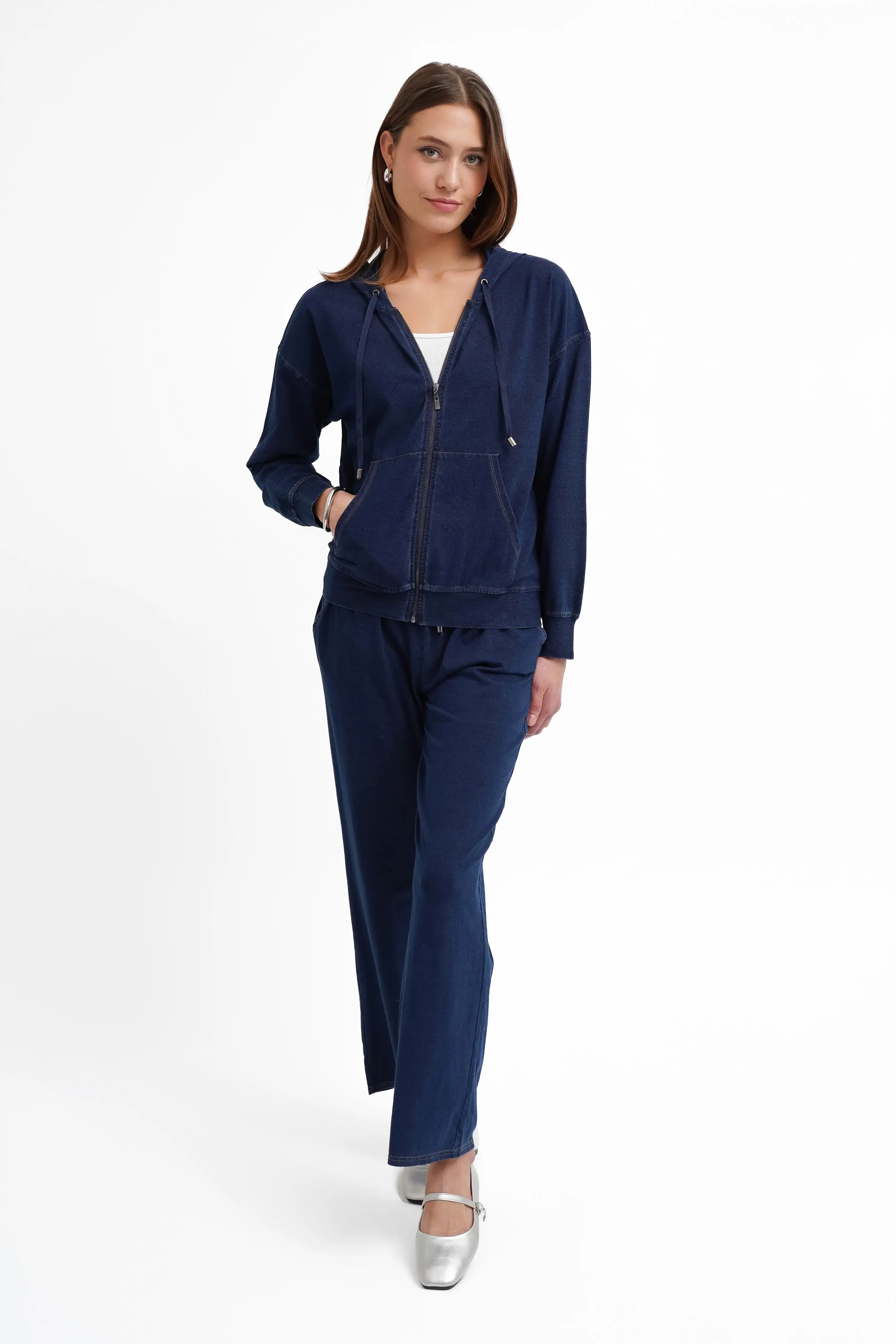 The Denim Knit Zip Hoodie - Image 4