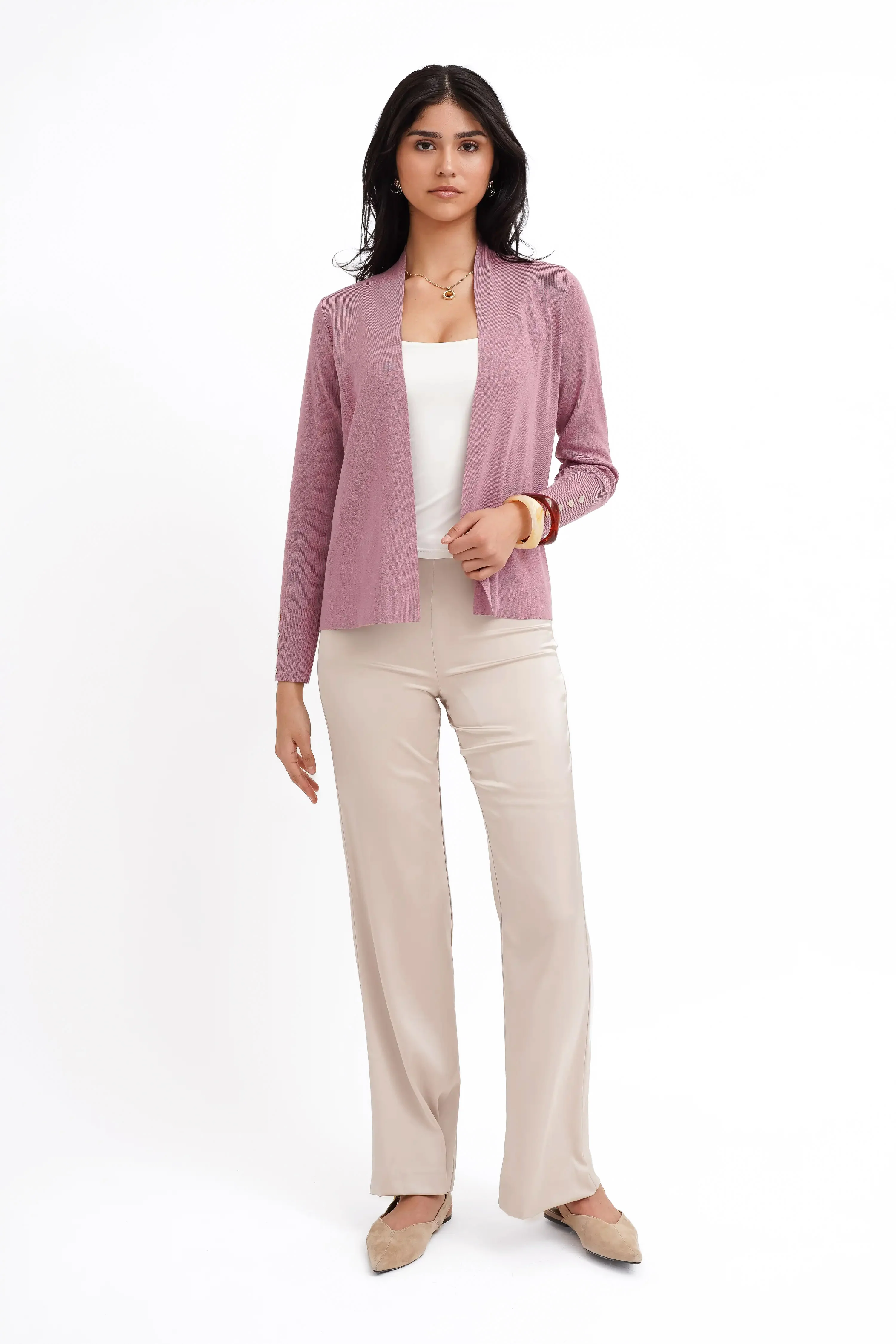 The Draped Ease Open Cardigan - Image 2