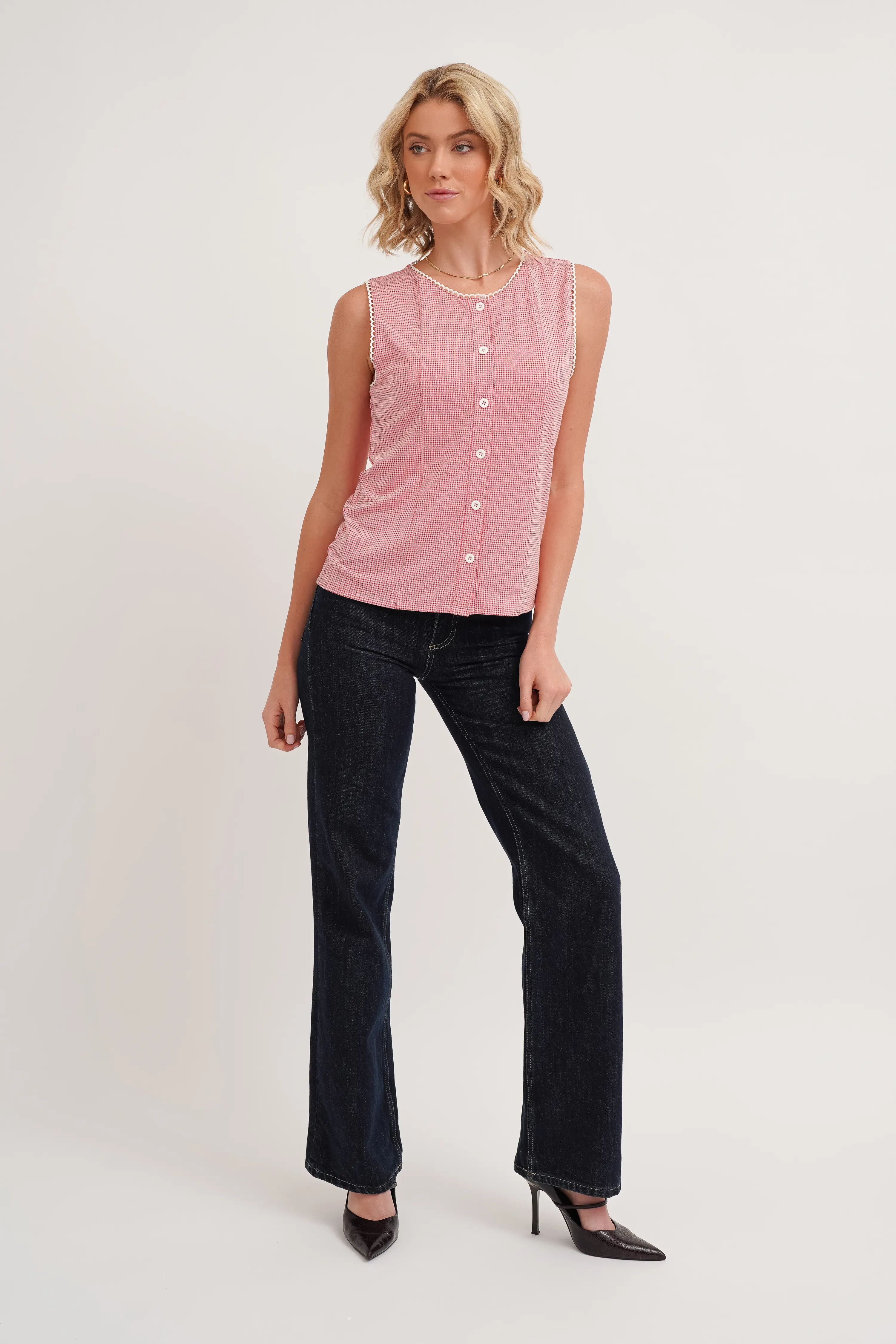 The Gingham Button Shell - Image 4