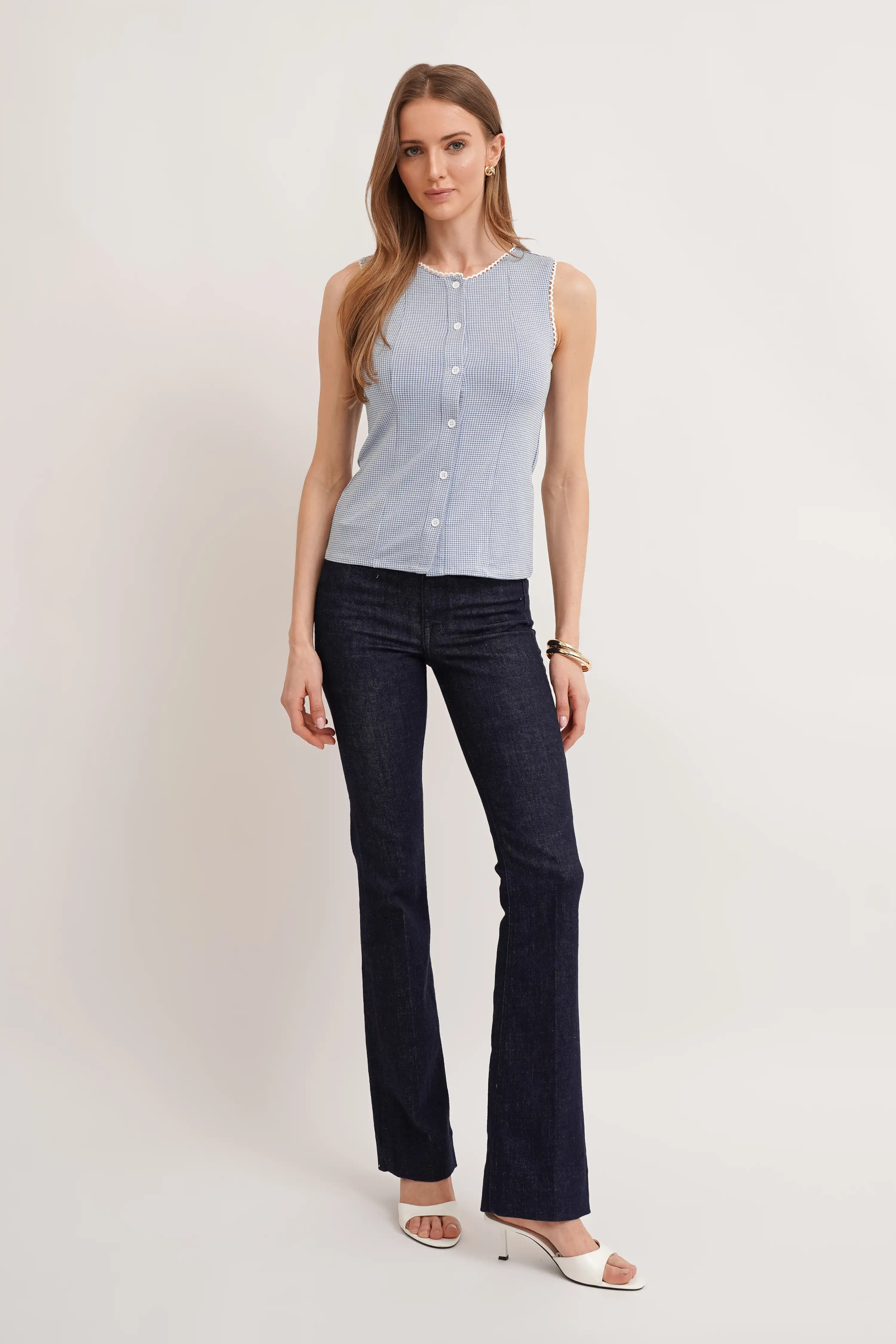 The Gingham Button Shell - Image 5