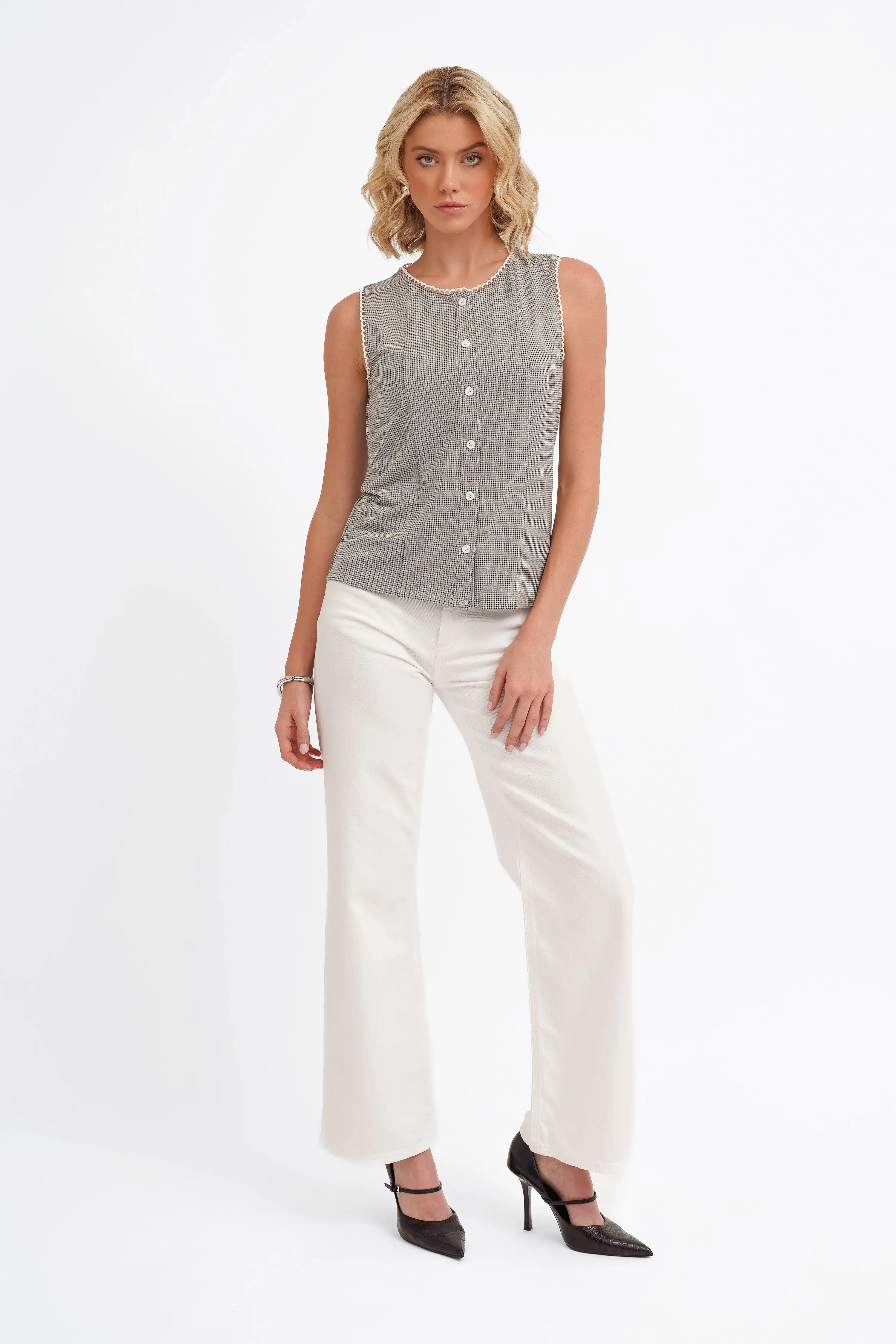 The Gingham Button Shell - Image 6