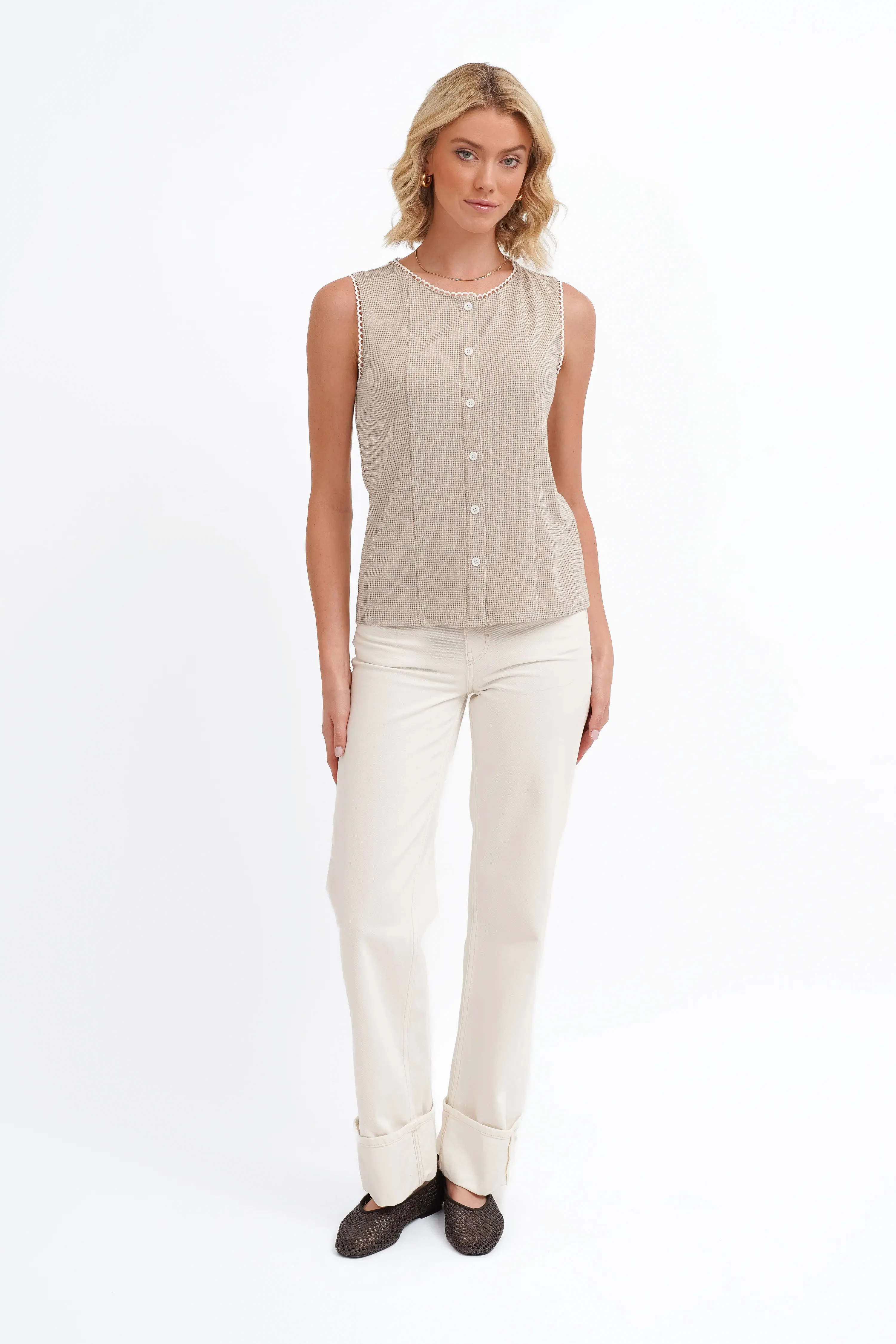 The Gingham Button Shell - Image 8