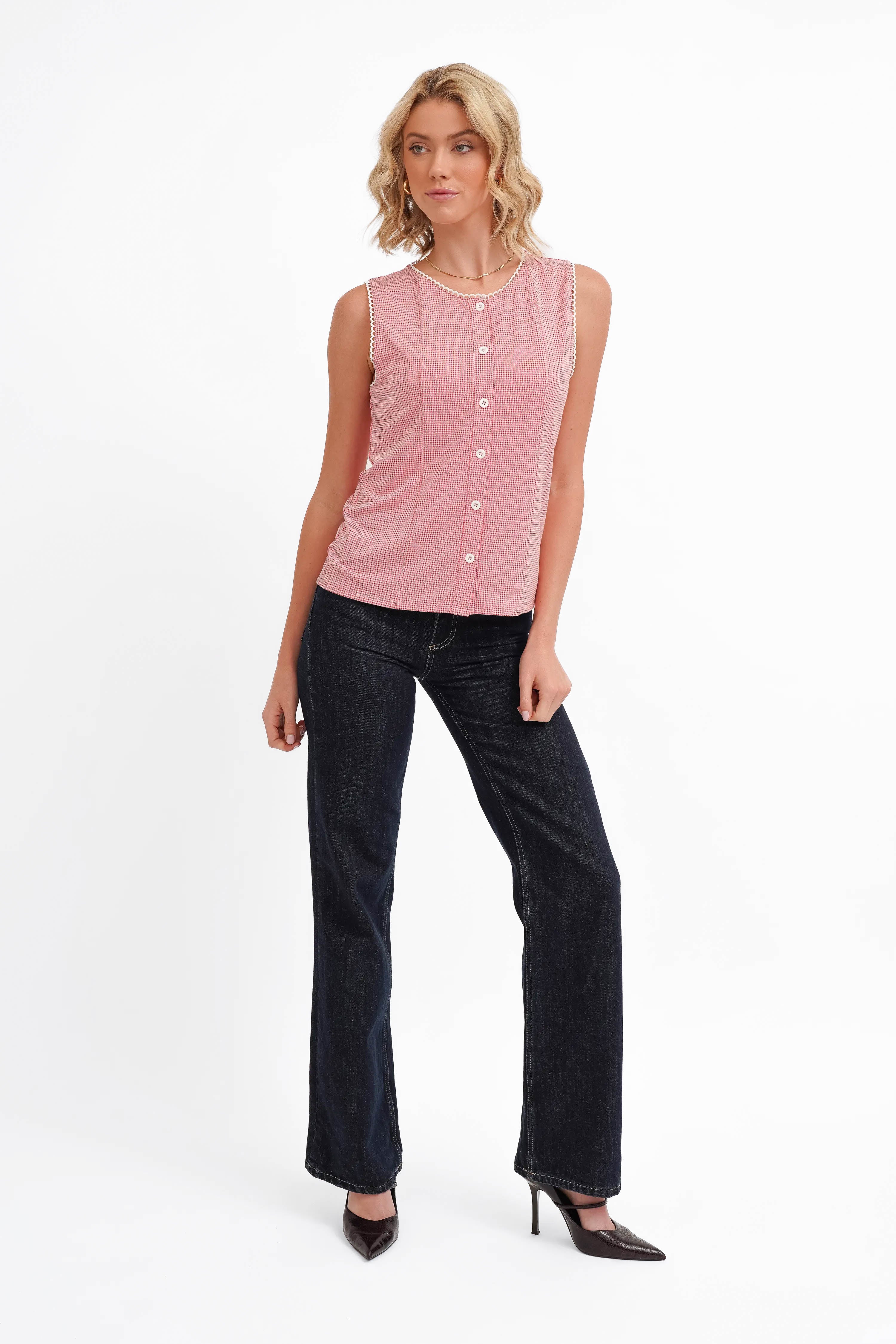 The Gingham Button Shell - Image 9
