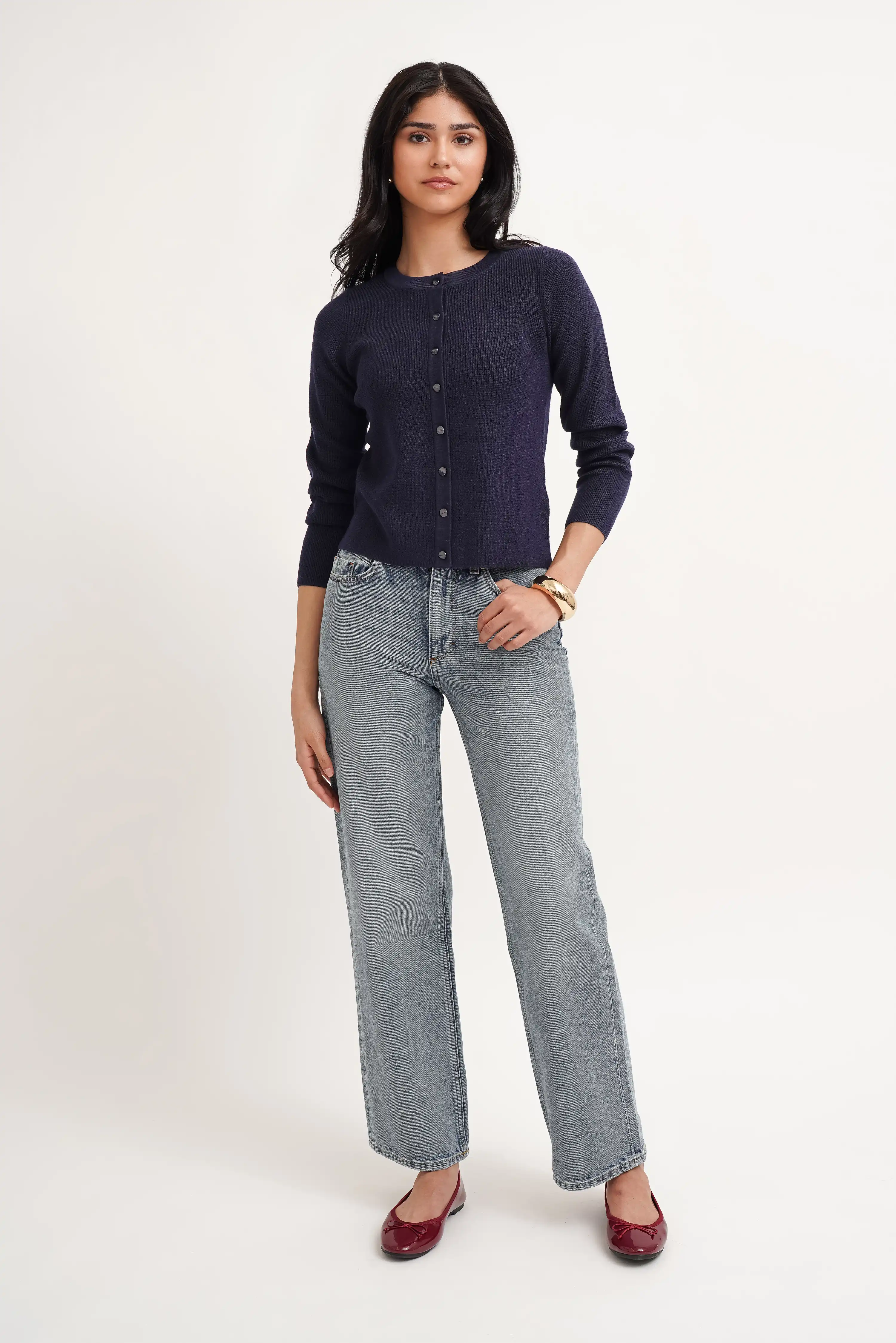 The Monochrome Button Cardigan - Image 4