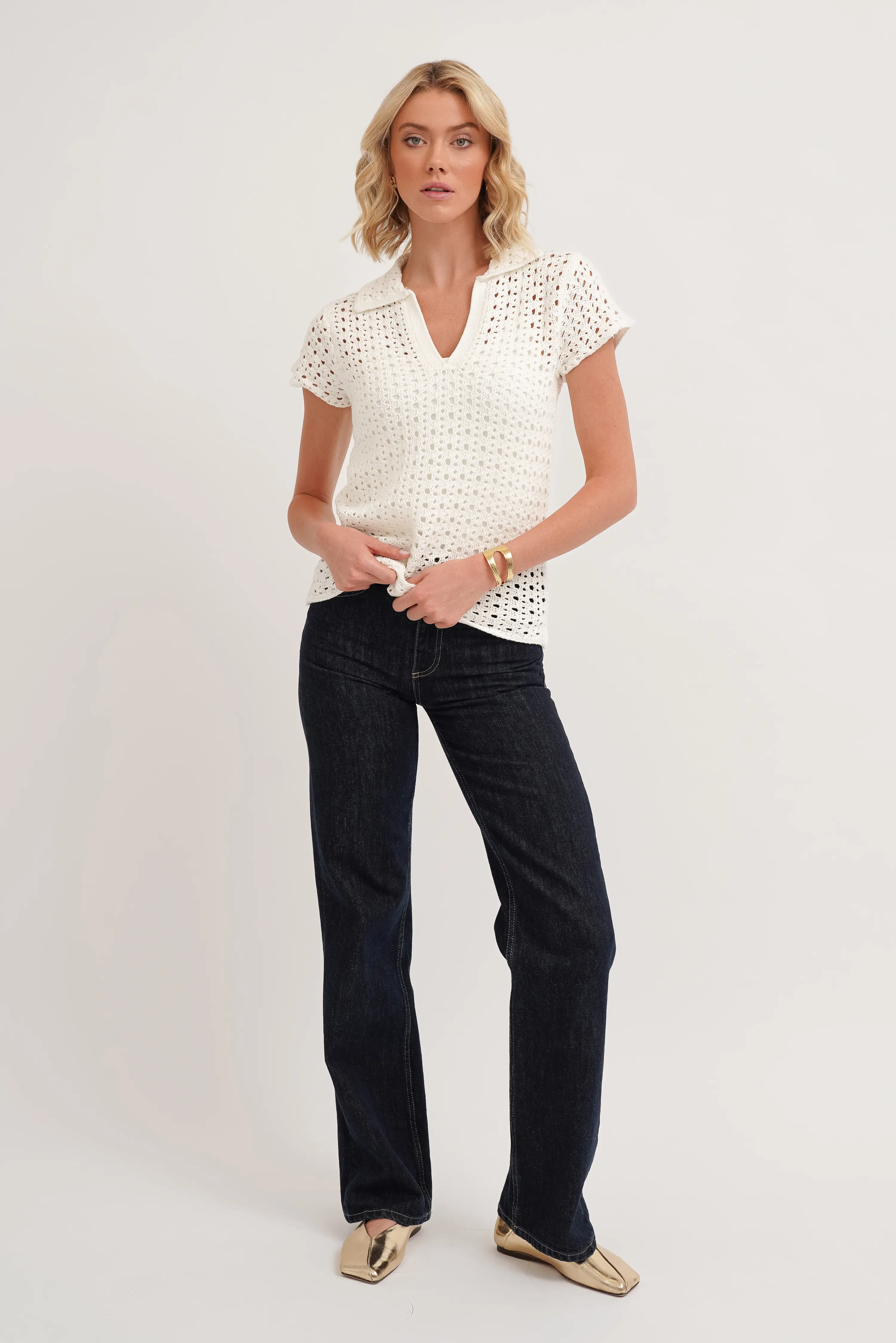 The Open Stitch Polo Knit