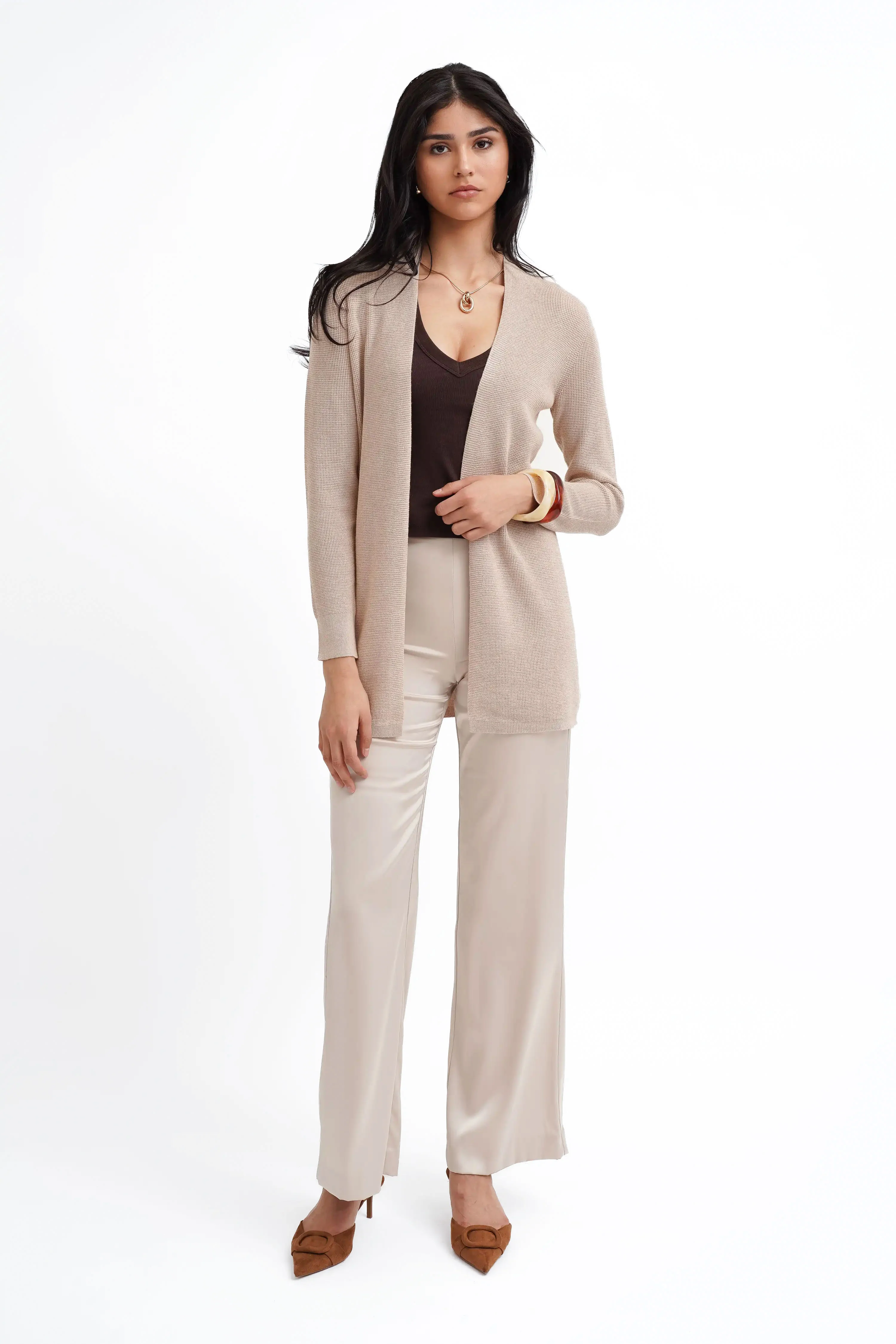 The Open Texture Long Cardigan