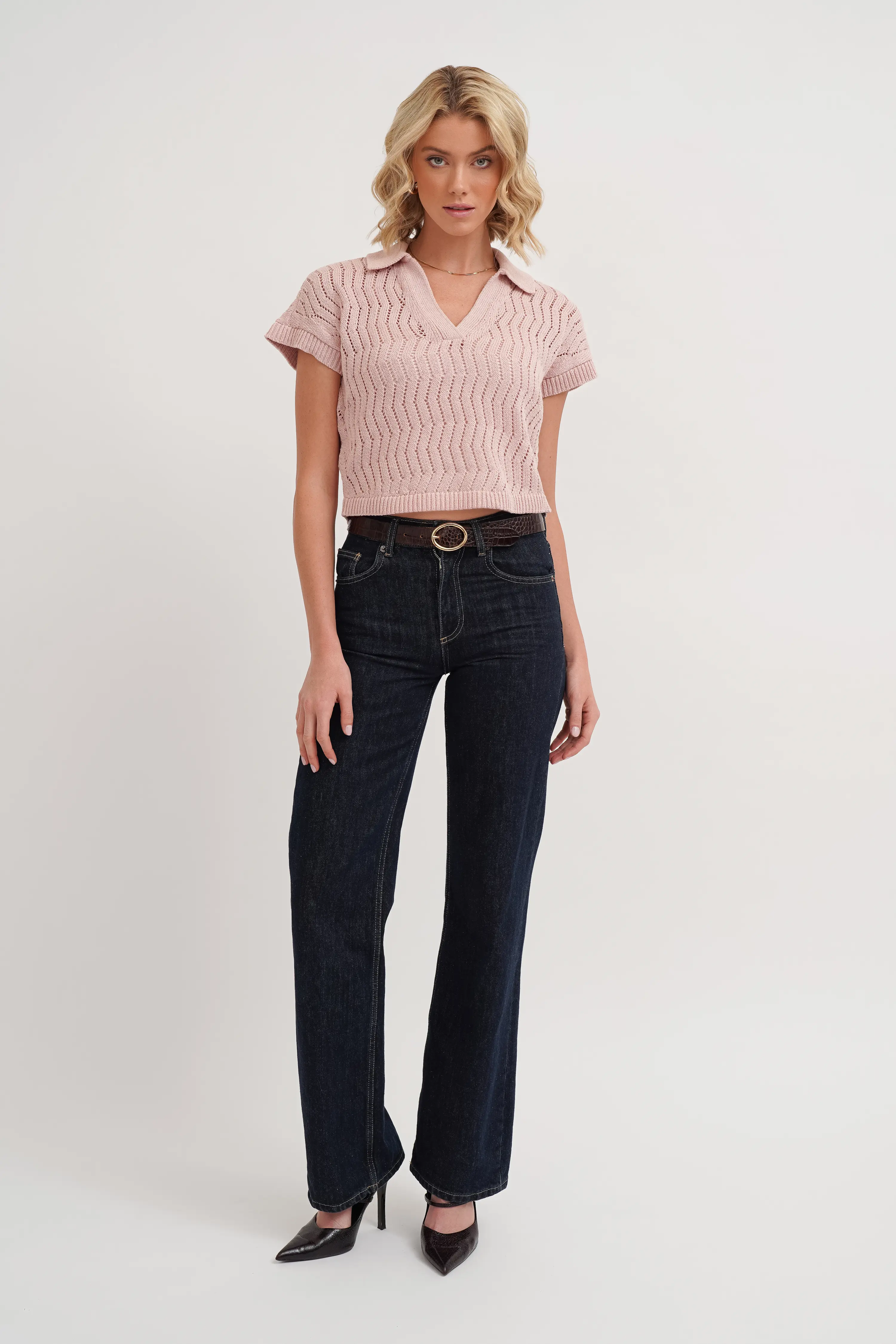 The Pointelle Polo Knit