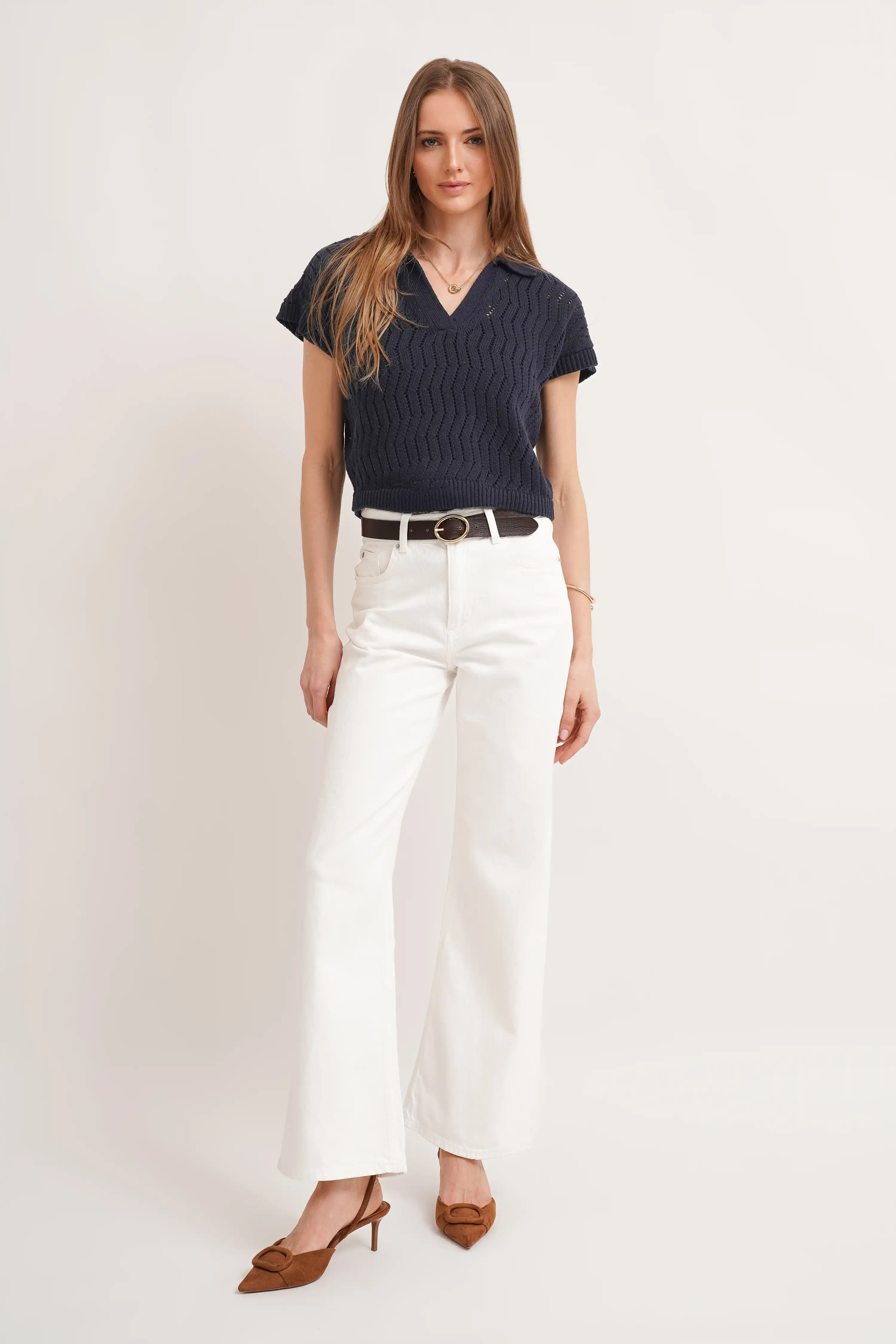 The Pointelle Polo Knit - Image 2