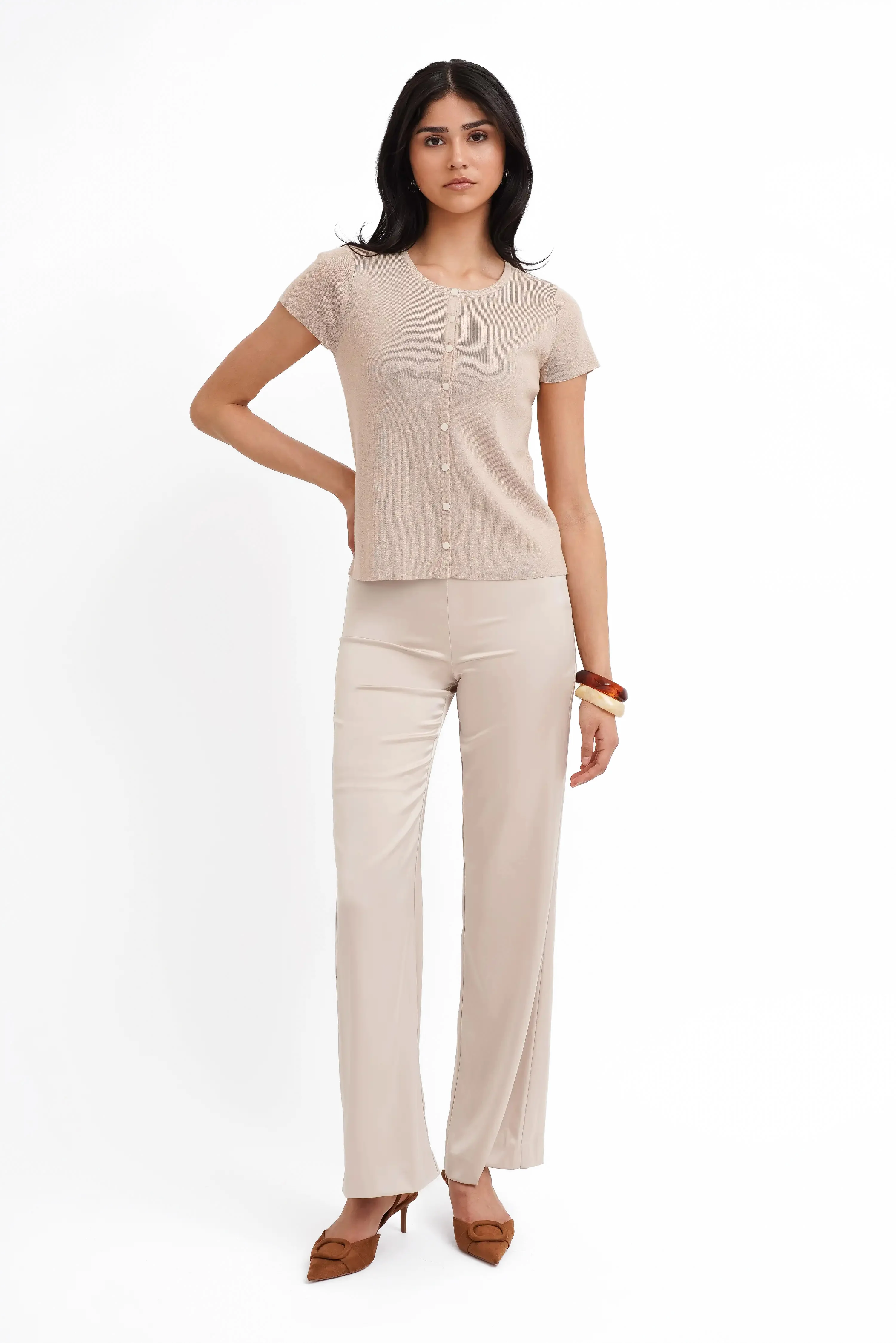 The Slim Button Knit Tee
