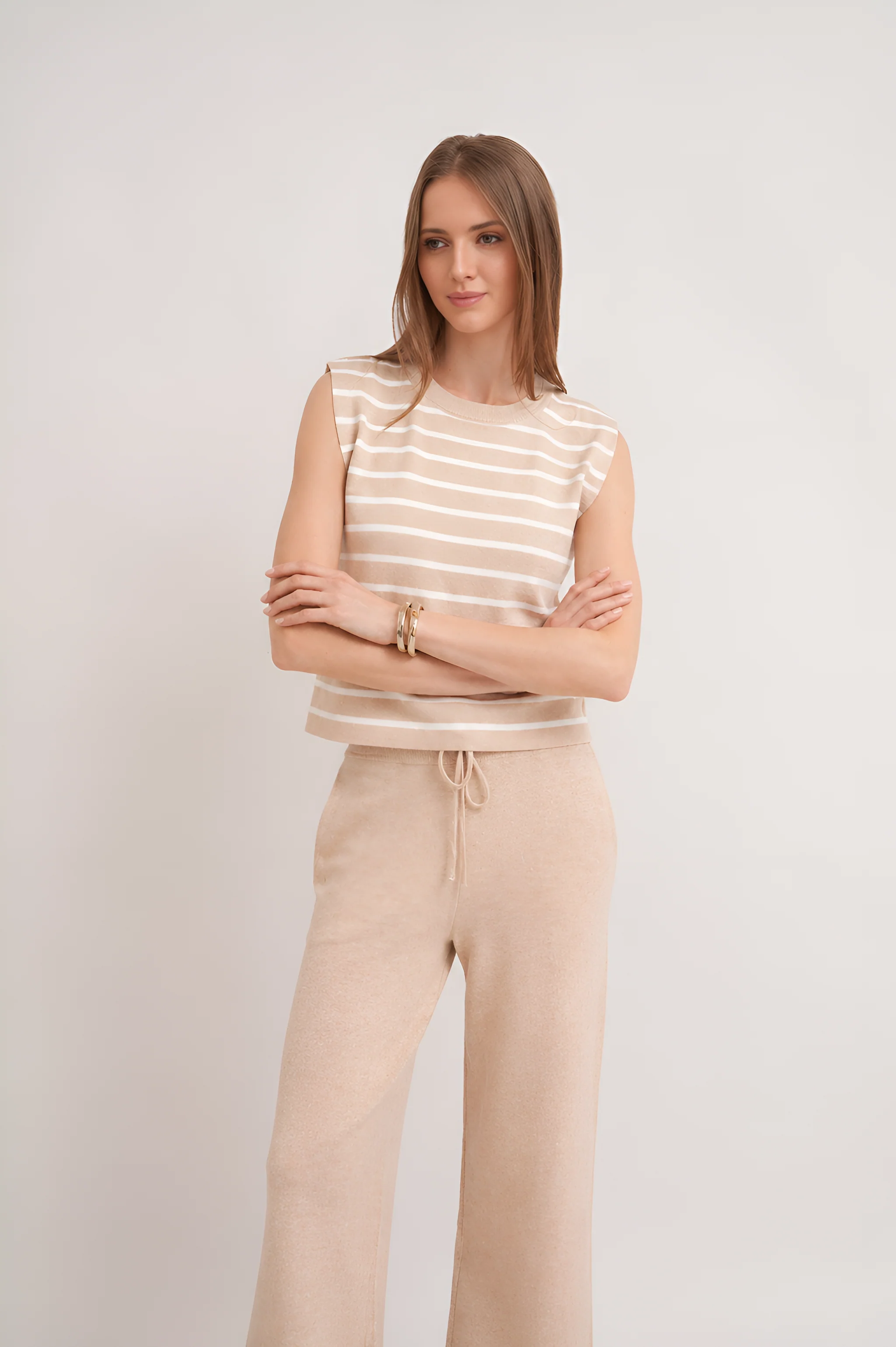 The Stripe Shell & Knit Pant Set - Image 3