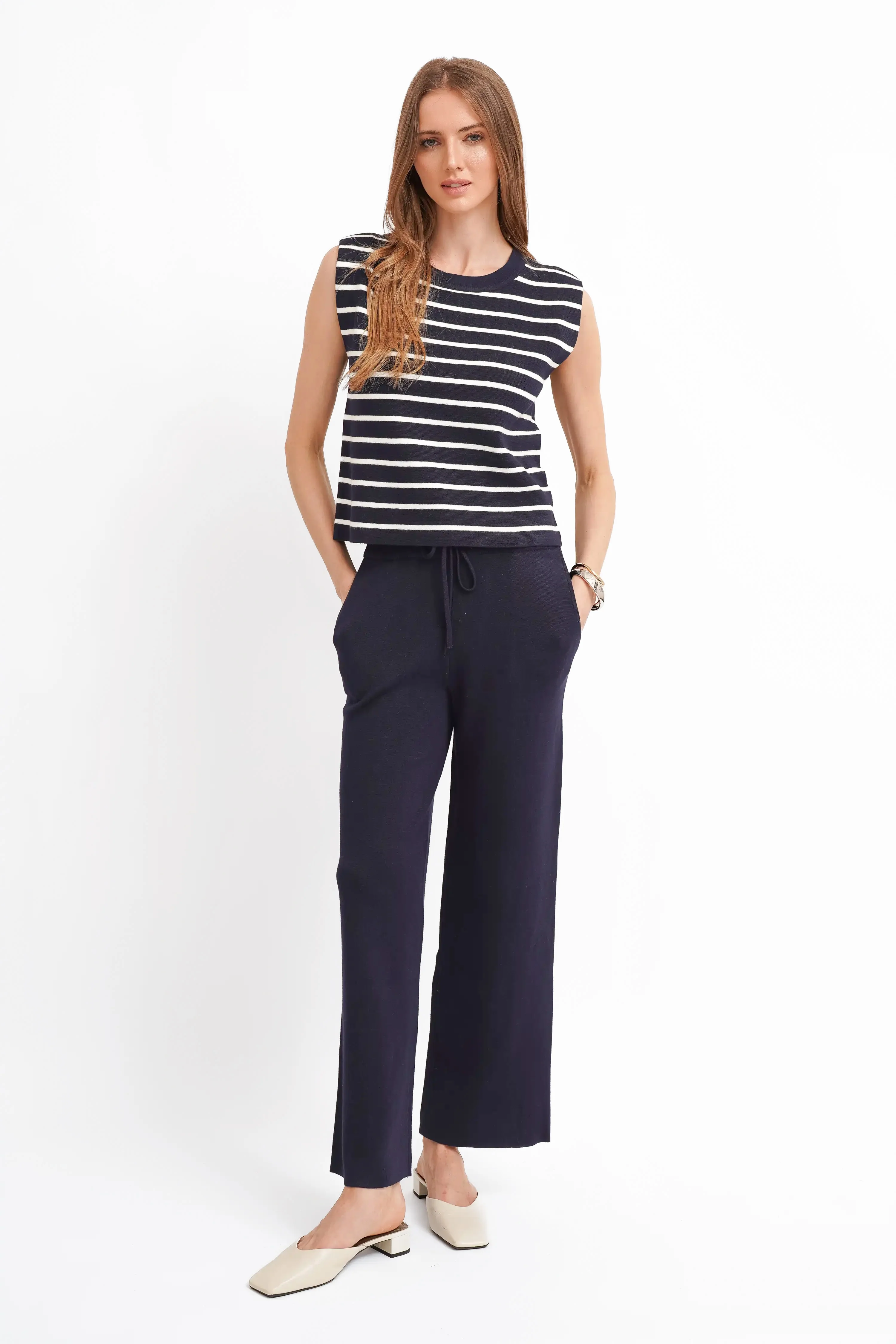 The Stripe Shell & Knit Pant Set - Image 4