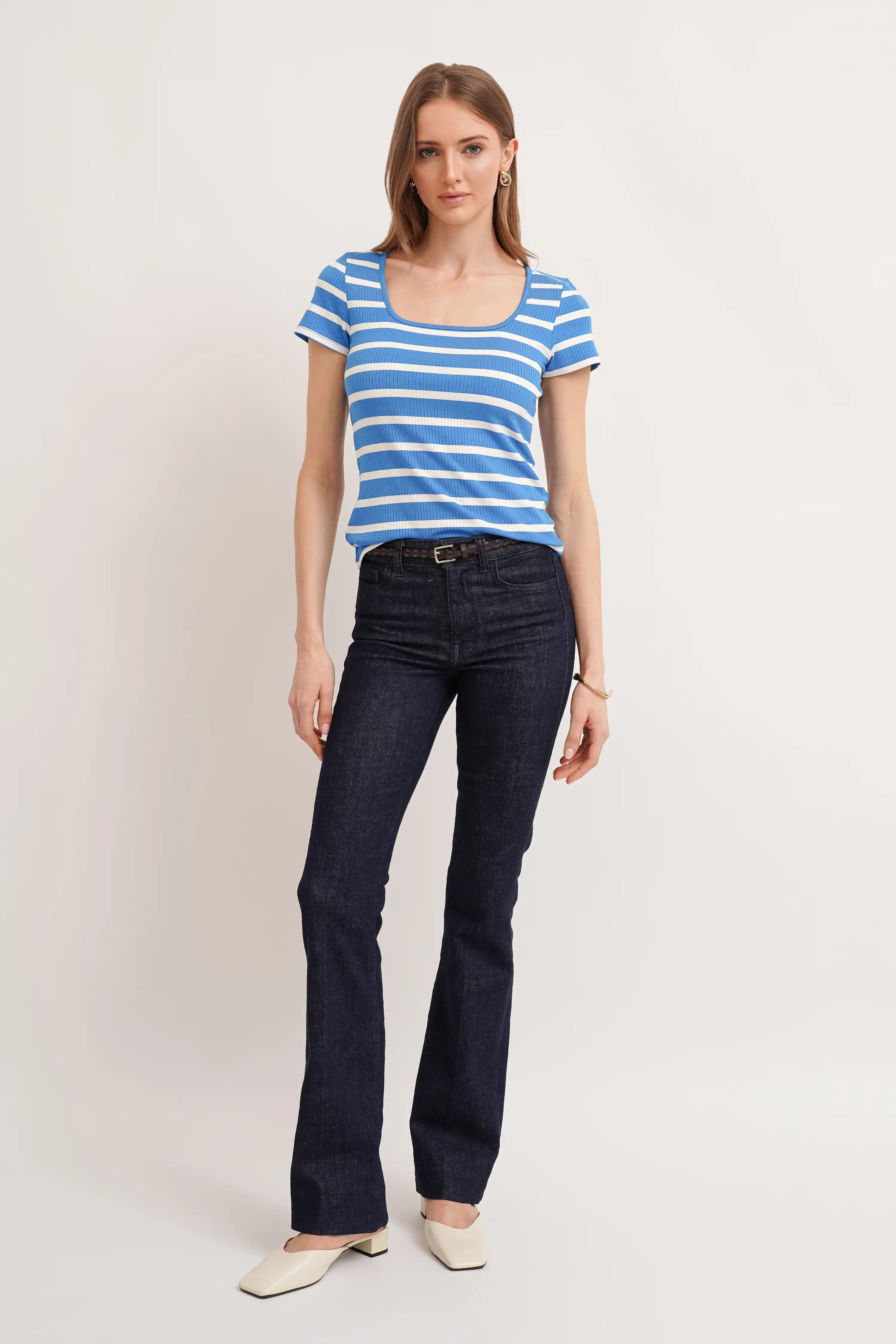 The Striped Square Neck Tee - Image 2