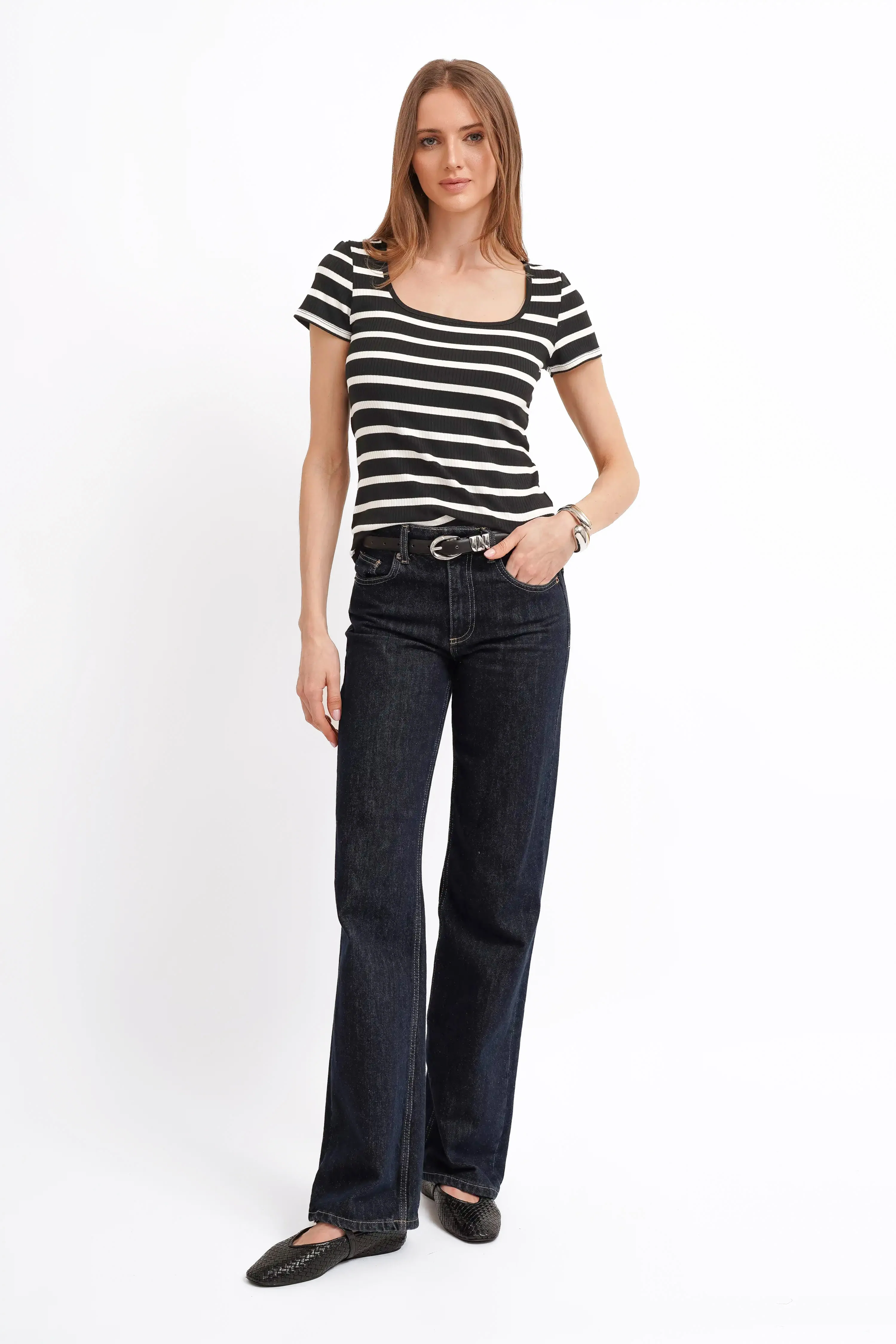 The Striped Square Neck Tee - Image 3