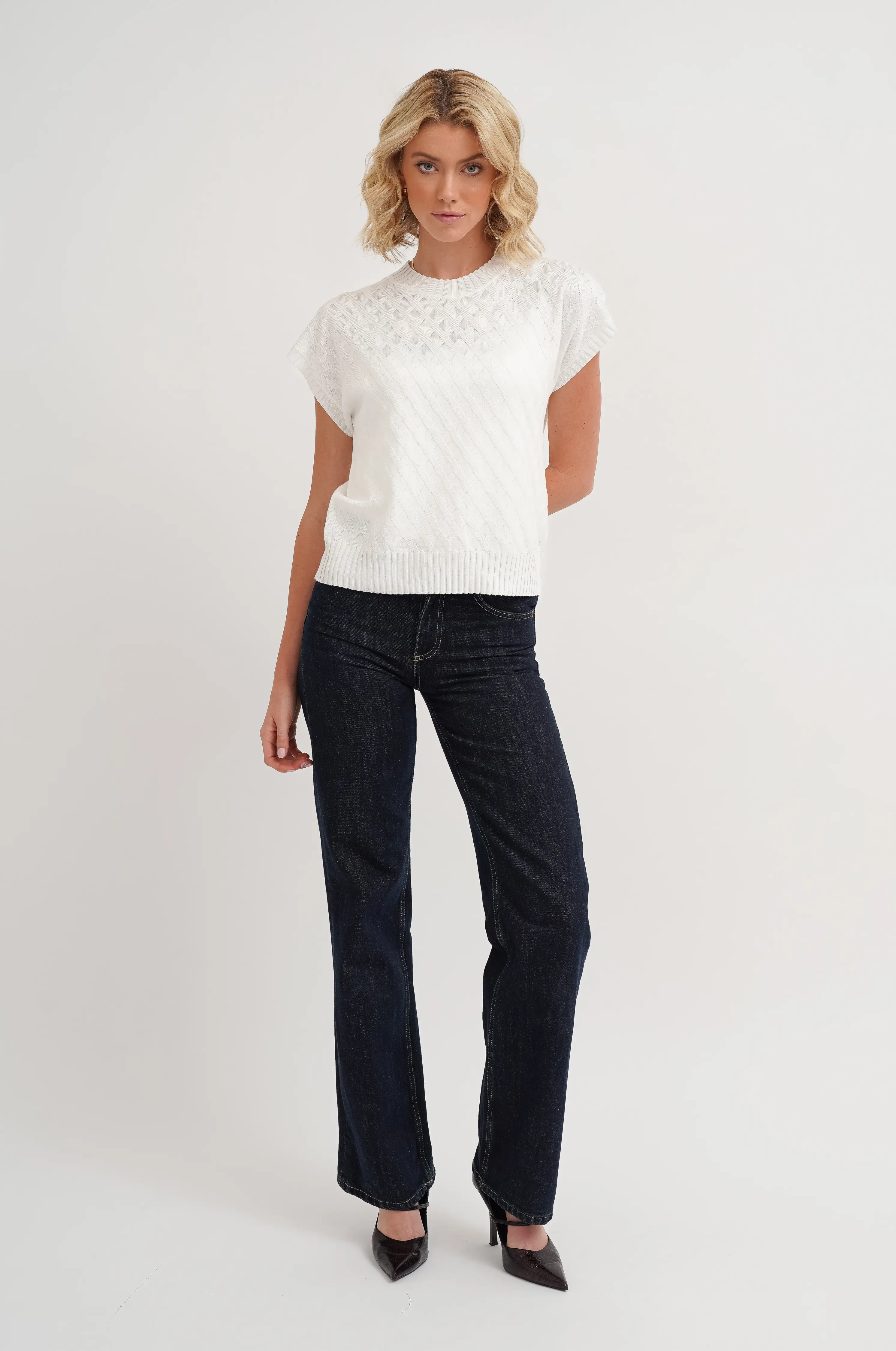 The Textured Flutter Sleeve Knit