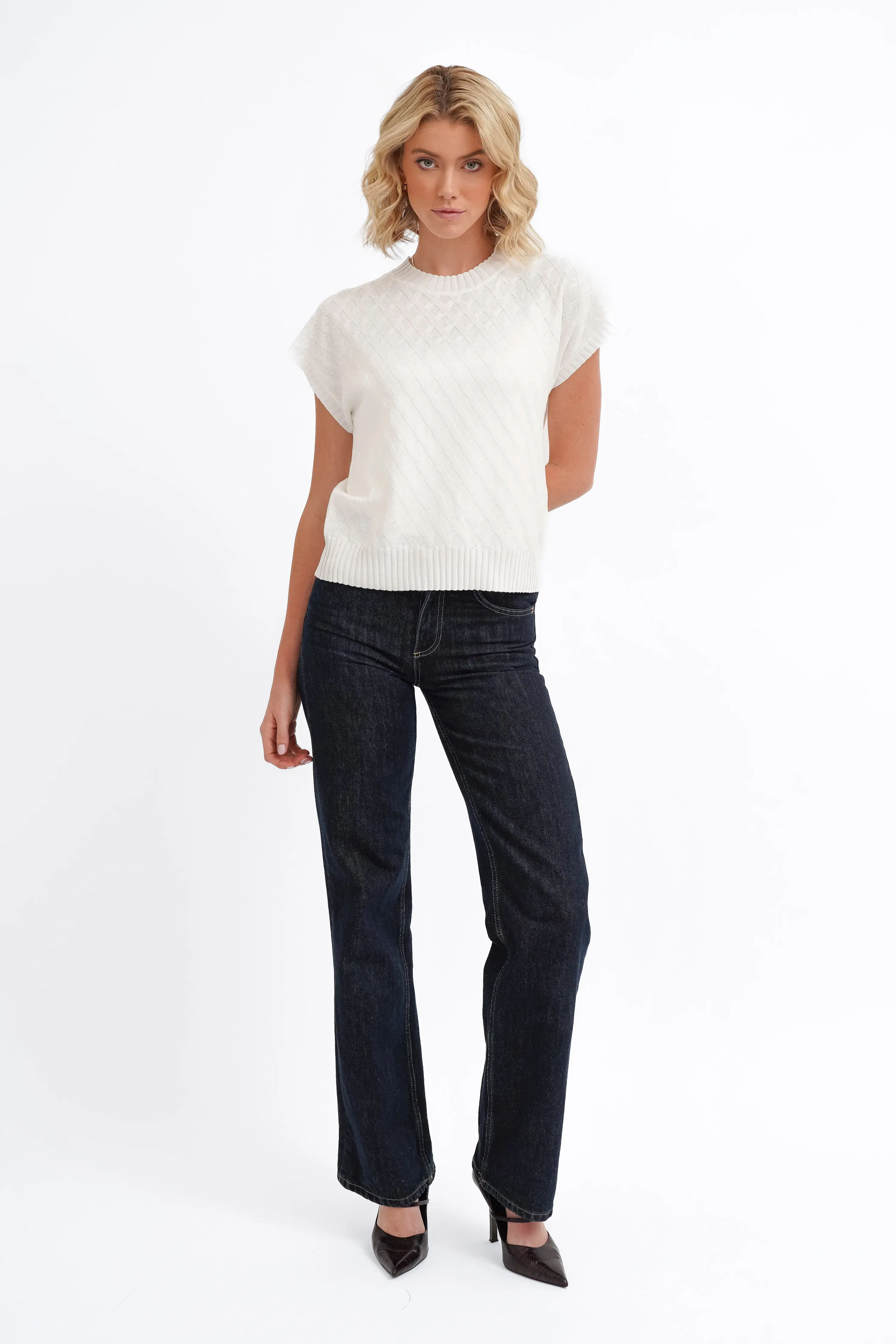 The Textured Flutter Sleeve Knit - Image 2