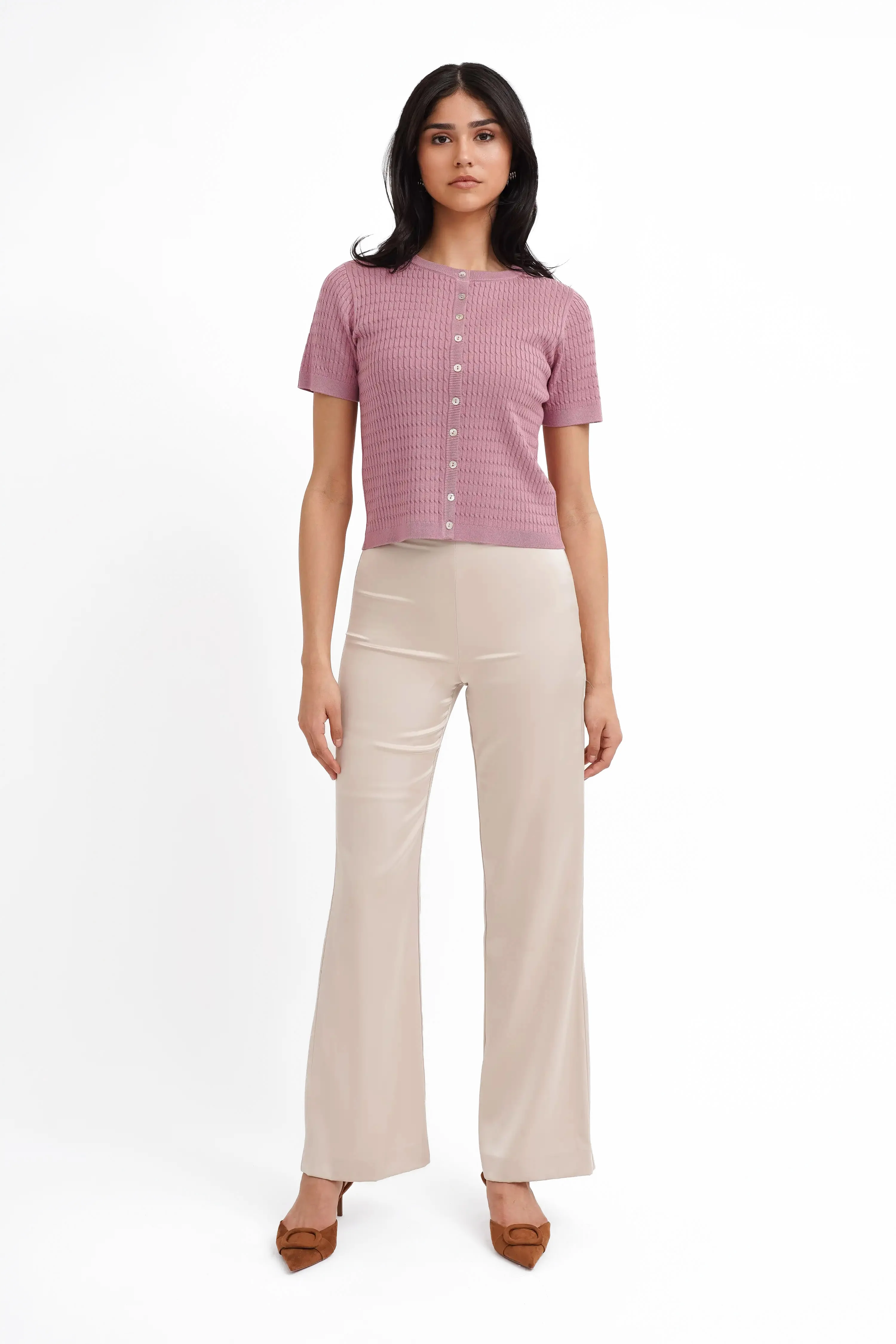 The Textured Knit Button Top - Image 3