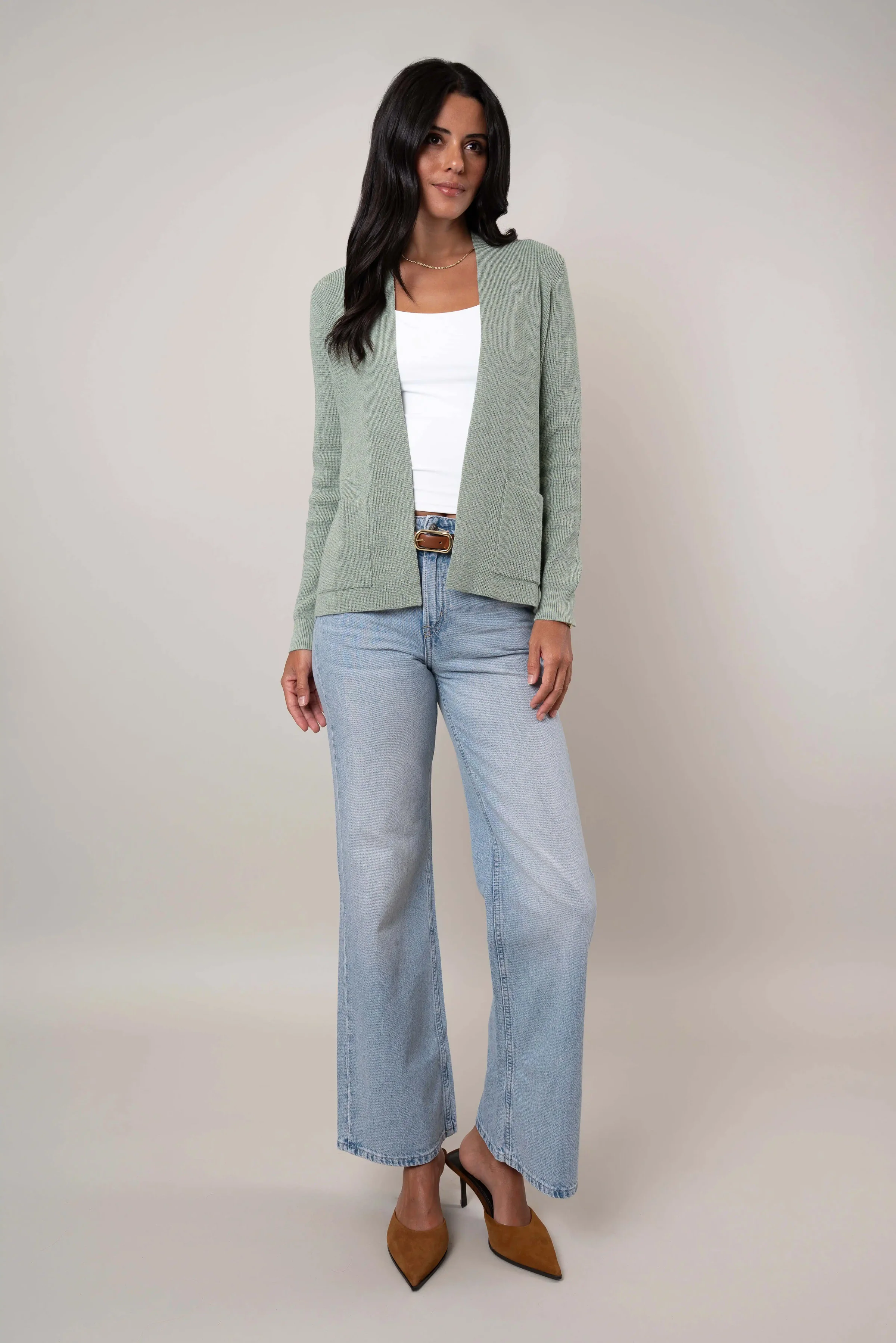 The Waffle Stitch Open Cardigan - Image 3